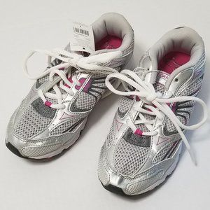 Danskin Now Girl's 3 Athletic Tennis Shoes Sneakers Silver Pink NWT NEW